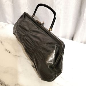 HOBO Int'l RARE Black Ruched Chic Leather Handbag & Clutch